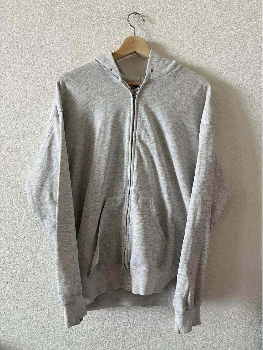 Vintage Lee Midweight Gray Blank Zip Up Hoodie USA XL⁠